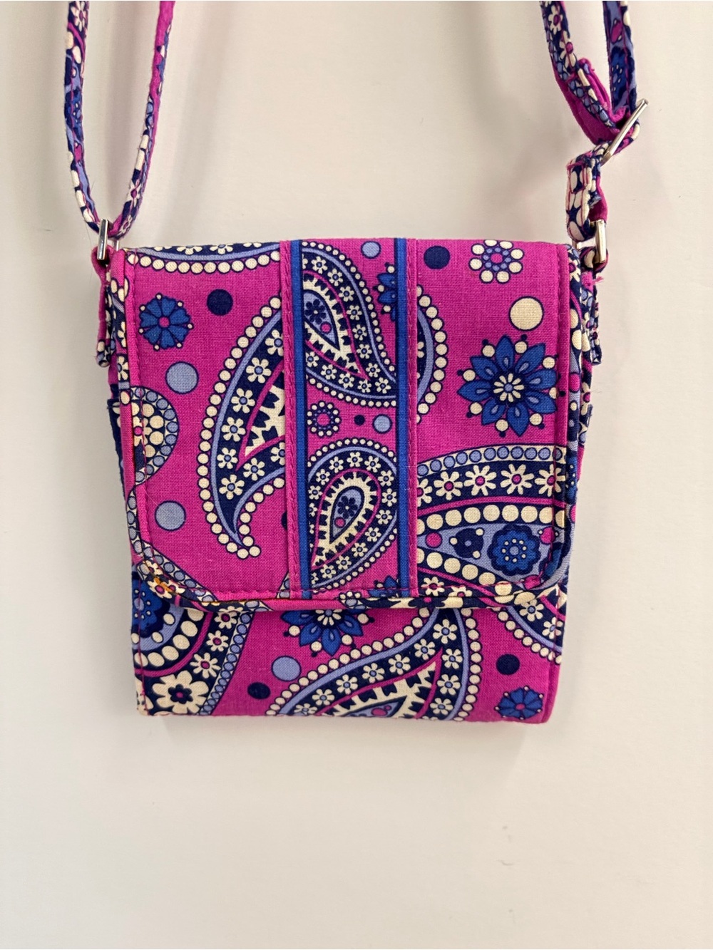 Vera Bradley Pink & Blue Paisley Crossbody Bag